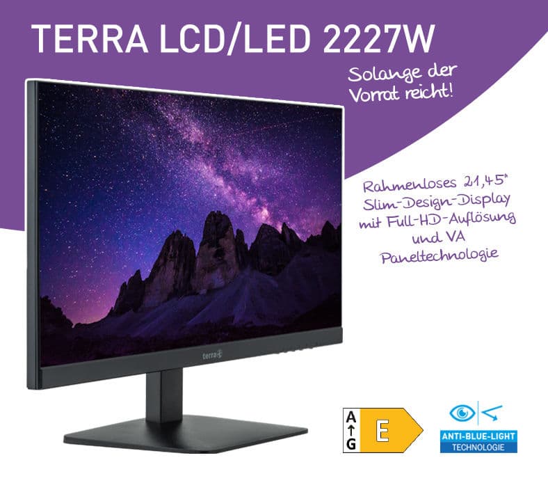 TERRA LCD/LED 2227W black HDMI, DP, GREENLINE PLUS