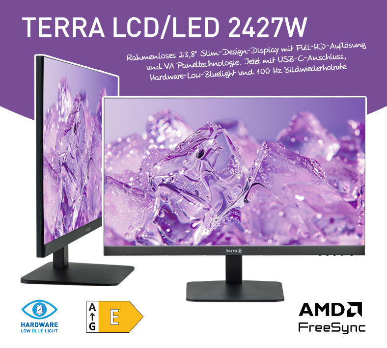 TERRA LCD/LED 2427W V2 black HDMI, DP, USB-C, GREENLINE PLUS